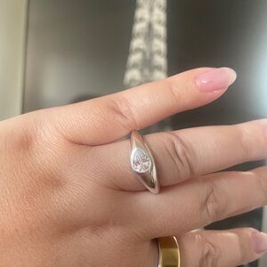 Moissanite Signet Ring